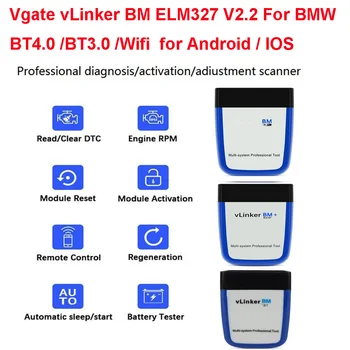 Vgate vLinker BM ELM327 V2.2 Сканер OBD2 Для BMW BT-Совместимый 4.0 BT3.0 Wifi Bimmercode ELM 327 V1.5 OBD 2 Автомобильный Диагностический инструмент