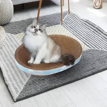 Овальный рифленый коврик для царапин, когтеточка для кошек, картон для котенка