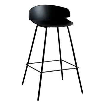 Современный простой пластиковый стульчик для кормления со спинкой небольшой бытовой железный барный стул Nordic bar stool milk tea shop bar chair