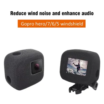 Для GoPro 7 6 5 Ветрозащитный ветрозащитный пенопластовый шумоподавляющий губчатый чехол для Gopro Hero 7 6 5 Пенопластовое ветровое стекло