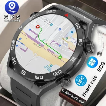 2023 Новинка Для Huawei/Xiaomi NFC Смарт-Часы Мужские GPS Трекер AMOLED 454*454 HD Экран Пульсометр ЭКГ + PPG Bluetooth Вызов SmartWatch