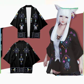 Горячая игра FF14 FINAL FANTASY XIV Костюмы для косплея Мужчины Женщины Японское кимоно Кардиган Рубашка Плащ Хаори Топы для вечеринок Уличная одежда
