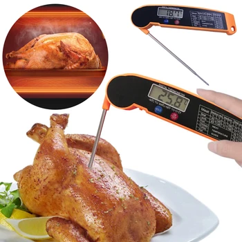 Цифровой пищевой термометр Мгновенного считывания, Электронный термометр для духовки, Портативный Складной термометр для мяса, воды, молока