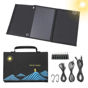 Складная сумка для солнечной панели мощностью 60 Вт, выход USB + DC, Солнечное зарядное устройство, Портативное Складное Солнечное зарядное устройство, наружный портативный источник питания