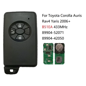 B51EA Для Toyota Corolla Auris Rav4 Yaris 2006 + 3 Кнопки 433 МГц Смарт-Ключ 0780 PCB 4D Чип PN 89904-52071 89904-42050 CN007189