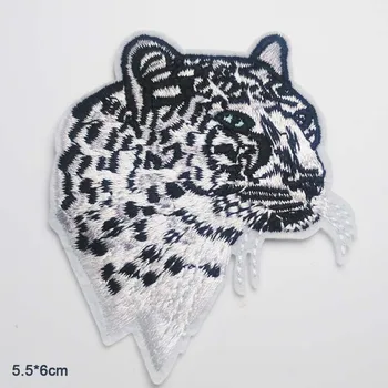 Нашивка с вышивкой тигра и Гепарда в стиле панк Для одежды, нанесенная утюгом на Леопардовую нашивку с аппликацией в виде мотива