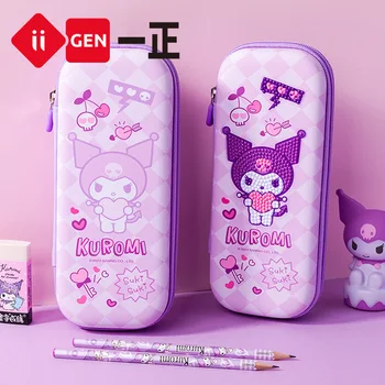 Sanrio Hello Kitty Kuromi Dot Diamond Pen Box Большой Емкости Diy Creative Fun Pen Box Сумка Для Карандашей Начальной Школы Канцелярские Принадлежности