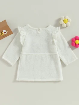 Комбинезон с оборками и цветочным принтом для маленькой девочки, бантом и длинными рукавами-пузырями - очаровательный комплект одежды для младенцев