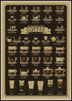 Кофейная чашка Daquan Bars Кухонный плакат с рисунком, украшение, винтажный плакат, ретро Наклейка на стену