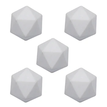 Набор из 5, 25/38 мм белых акриловых кубиков для обучения математике, инструменты для острых углов