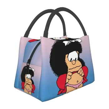 Изготовленный на заказ забавный мультяшный комикс Mafalda, сумка для ланча, женские Теплые Ланч-боксы с изоляцией-охладителем для офисных поездок