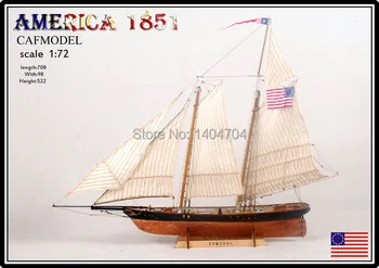 NIDALE Model Sacle 1/72 Classic Americas Cup наборы моделей парусных лодок AMERICA 1851 Yacht race Champion модель корабля