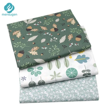 Метры ткани из 100% хлопка с зелеными цветами и цветочным принтом для подушек, одеял, ткани для пэчворка своими руками