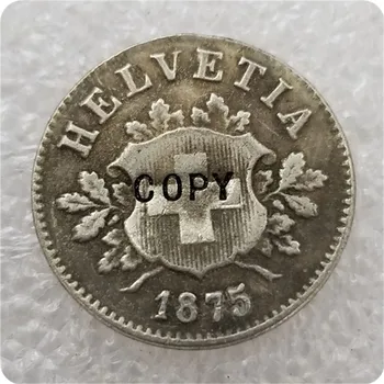 Швейцария 1875 Года, копия монеты 10 Раппенов, памятные монеты-реплики монет, медали, монеты, предметы коллекционирования