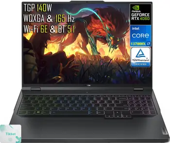 100% Игровой ноутбук Legion Pro 5i с 16-дюймовым ЖК-дисплеем, 16-дюймовым дисплеем WQXGA 165Hz IPS, Intel Core i7-13700HX, GeForce RTX 4060 (TGP 140W), Win