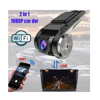 Автомобильная видеорегистратор Wifi USB 2в1 1080P 170-градусная широкоугольная видеорегистраторная камера DVR ADAS Dashcam Android DVR авторегистратор Ночная версия