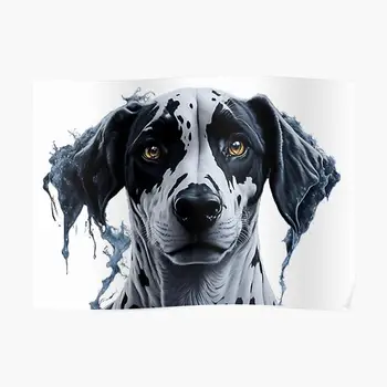 Черно-белая собака Плакат Декор Современная Настенная печать Комната Винтажное домашнее художественное настенное украшение Забавная картина Без рамки
