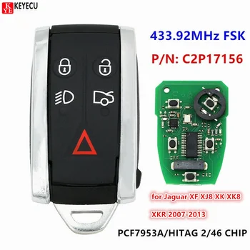 Замена KEYECU Smart Remote Key 434 МГц 5 кнопок для Jaguar XF XJ8 XK XK8 XKR 2007 2008 2009 - 2013 P/N: C2P17156/C2P17153