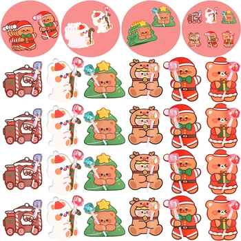 30/60 шт Рождественских бумажных открыток с леденцами, Санта-Клауса, пряничного человечка, упаковки конфет, держателя для карточек для вечеринок Navidad 2024