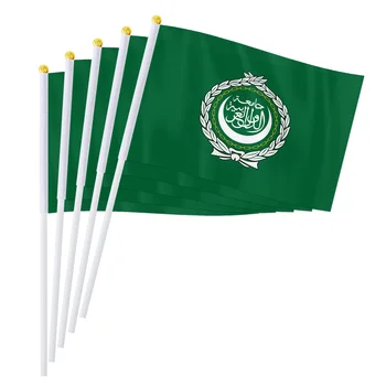 ПТЕРОЗАВР 14x21 см Ручной Флаг Лиги Арабских Государств, Всемирная Международная Арабская Лига Ручной Маленький Развевающийся Флаг Декор Стола Подарки