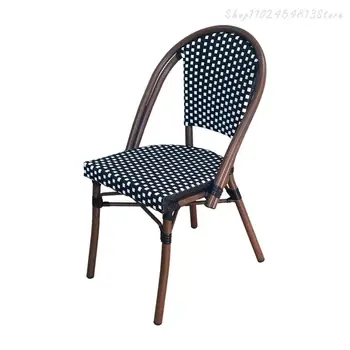 Изготовленный на заказ уличный стул во французском стиле, обеденный стул для кафе, балконный стол и стул, винтажный ротанговый стул, Скандинавский ротанговый стул для отдыха