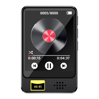Портативный музыкальный плеер HiFi объемом 8/16/32/64 ГБ, совместимый с Bluetooth 5.2 MP3 MP4 Плеер, Спортивный MP3-плеер с электронной книгой / FM-радио /Записью
