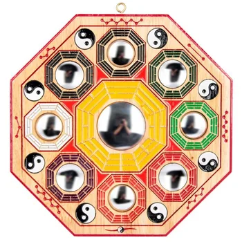 Китайский Фэншуй Персик Багуа Зеркало, висящее на стене, Зеркало с 8 гексаграммами, Благоприятные Поделки из персика, Аксессуары для украшения дома