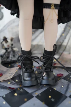 Обувь BJD / SD с круглым носком на толстой подошве 1/4, 1/6, маленькие короткие сапоги на шнуровке, аксессуары для кукол