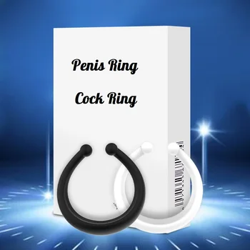 Кольцо для члена 2ШТ Силиконовые кольца для пениса, Задерживающие эякуляцию, Регулируемое Устройство мужского целомудрия, Белые / Черные Секс-игрушки для мужчин, Товары для взрослых