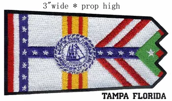 Тампа, Флорида, нашивка с вышивкой флага США шириной 3 дюйма с доставкой/Звезды и полосы/модные нашивки/горячая печать