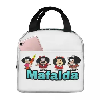 Mafalda Аниме, Изолированные Сумки для ланча, Сменные Сумки для пикника, Термоохладитель, Ланч-бокс, Сумка для ланча для женщин, Работы, детей, школы