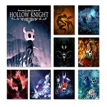 Hollow Knight Видеоигра, холст, картина, аниме, рисунок, плакат, напечатанный на стене гостиной, художественные картины, декор, фреска Cuadros