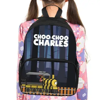 Винтажная сумка для книг для детей из детского сада, мужской рюкзак с 3D принтом Street Choo-Choo Charles, модная женская дорожная сумка через плечо для детей