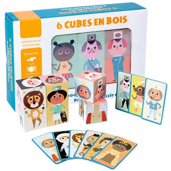 Игрушка-головоломка с персонажами для детей, обучающая сочетанию цветов с крупными частицами, деревянная игрушка, тренирующая логическое мышление, развивающие игрушки