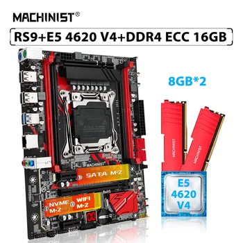 MACHINIST X99 RS9 Kit Комплект материнской платы LGA 2011-3 Процессор Xeon E5 4620 V4 CPU 16 ГБ = 2шт * 8 ГБ ECC DDR4 RAM Память NVME M.2 SATA