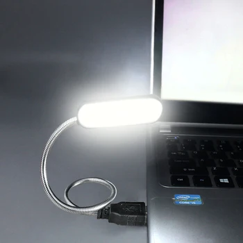 Гибкая портативная лампа для чтения книг, мини-столик для ухода за глазами, настольная лампа 6 светодиодов, USB-подсветка клавиатуры для ноутбука с питанием от ПК