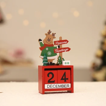 Деревянные блоки Олень Снеговик Рождественский календарь Календарь обратного отсчета Рамадана