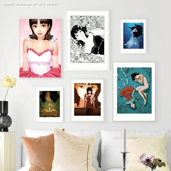 Картина на холсте Кон Сатоши, Идеальный синий плакат, Домашний декор, Настенные картины, Кофейня, бар, HD Печатные плакаты, декор