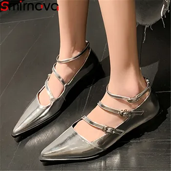 Smirnova 2022, Новое поступление, обувь из натуральной кожи с пряжкой, женские туфли-лодочки с острым носком на низком квадратном каблуке, модельные туфли