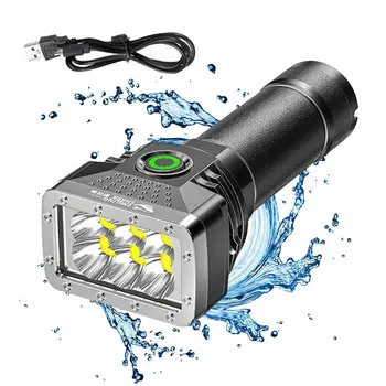 Самый мощный светодиодный фонарик USB Перезаряжаемый фонарик Фонарик высокой мощности, дальнобойный ручной фонарь для кемпинга