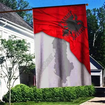 Флаг Албании 3D Полная печать Садовых флагов Подвесной флаг дома Украшение садового флага Двусторонняя печать