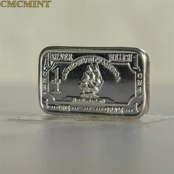 Мелкие серебряные монеты 999 Серебряная монета 1 грамм серебряного железного корабельного слитка