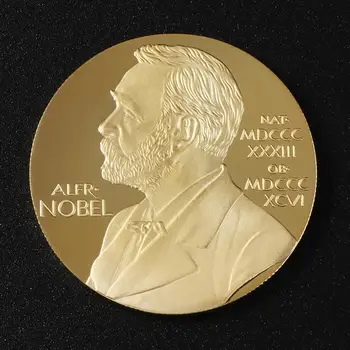 Новая коллекция золотых монет Альфреда Бернхарда Нобеля Подарочный Сувенир Позолоченные Монеты Художественный Металлический Сувенир Подарок