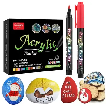 36 Цветов Акриловые маркеры, кисти для ткани, ручка для наскальной живописи, керамический стеклянный холст, принадлежности для рукоделия, изготовление открыток своими руками