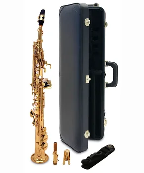 Профессиональный Изогнутый сопрано-саксофон S-991 gold Изогнутый Сопрано-саксофон 991 Paint gold key с аксессуарами