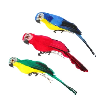 3 шт. креативных украшений с имитацией попугая, садовых украшений с искусственным попугаем