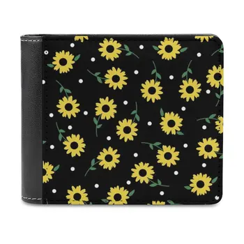 Кожаные кошельки Sunflower Field, Мужские Кошельки, Держатели кредитных визитных карточек, Высококачественный кошелек с цветочным узором Подсолнухи