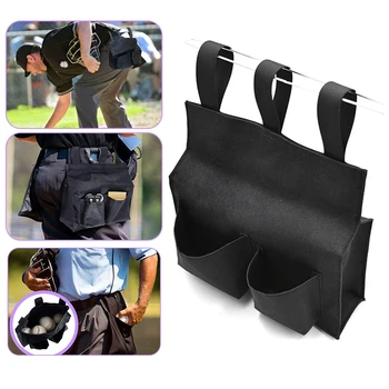 Сумка для бейсбольного мяча с 2 карманами из ткани Оксфорд, сумка для судейского мяча, прочная сумка для бейсбольного мяча, аксессуары для бейсбола