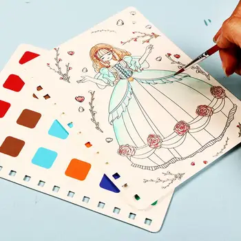 1 комплект Модная книжка для рисования с наклейками, ручка, милая книжка для переодевания принцессы, детский набор для рукоделия, Учебная книжка по искусству для девочек
