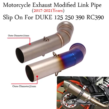 Выхлопная труба мотоцикла Модифицированный отвод, соединяющий трубу среднего звена, накладка для DUKE 125 250 390 RC390 2017 18 19 20 2021 Годов